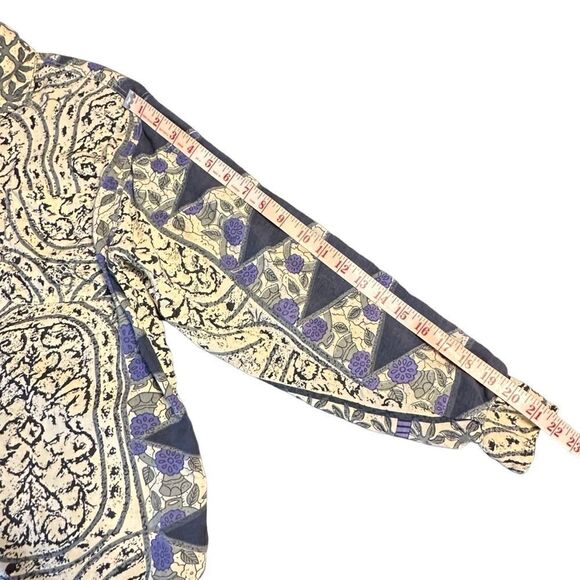 90s Instyle Long sleeve abstract pattern grey and black Rayon button down size M - Picture 9 of 11
